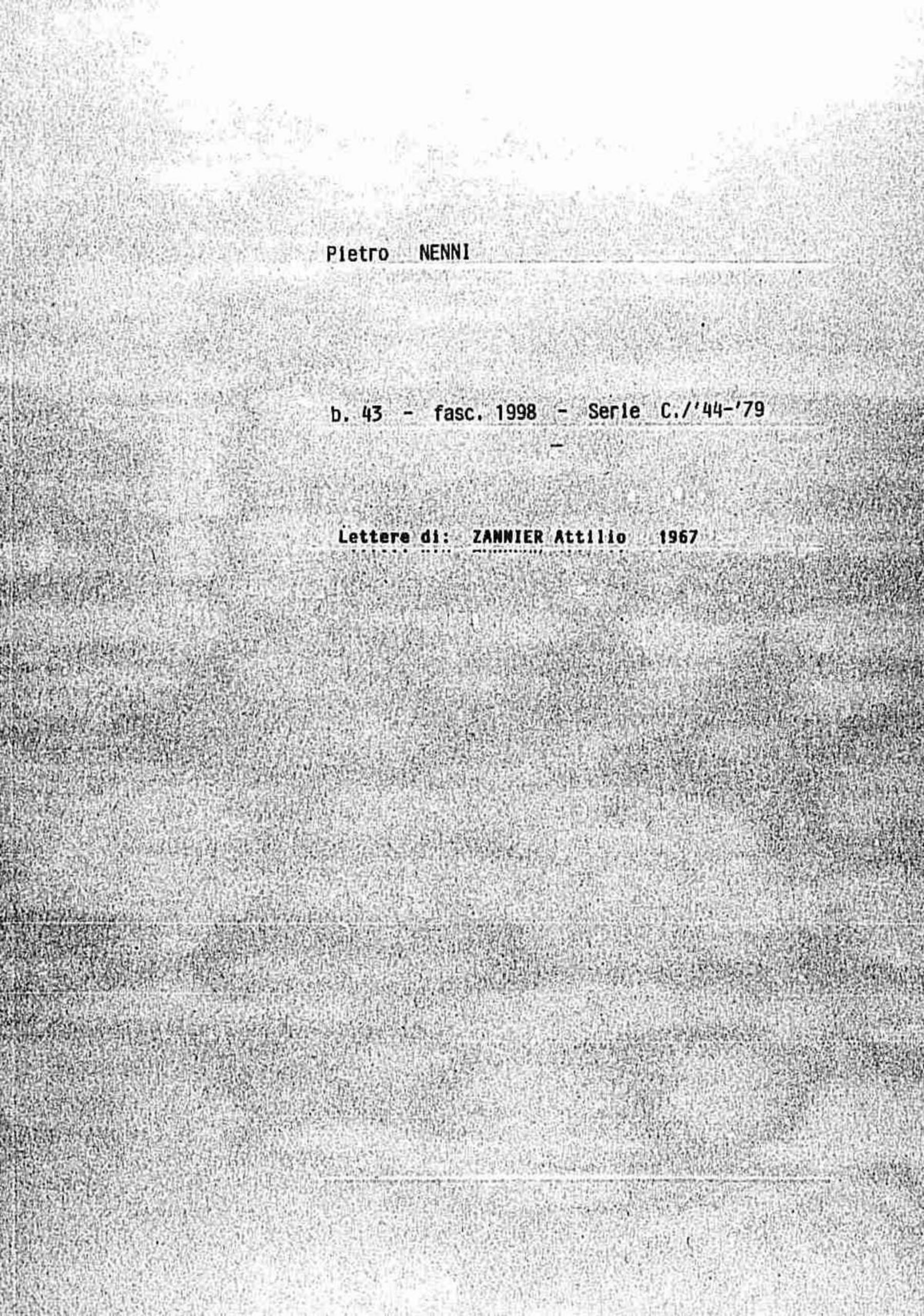 Zannier Attilio, 1967 dic. 21