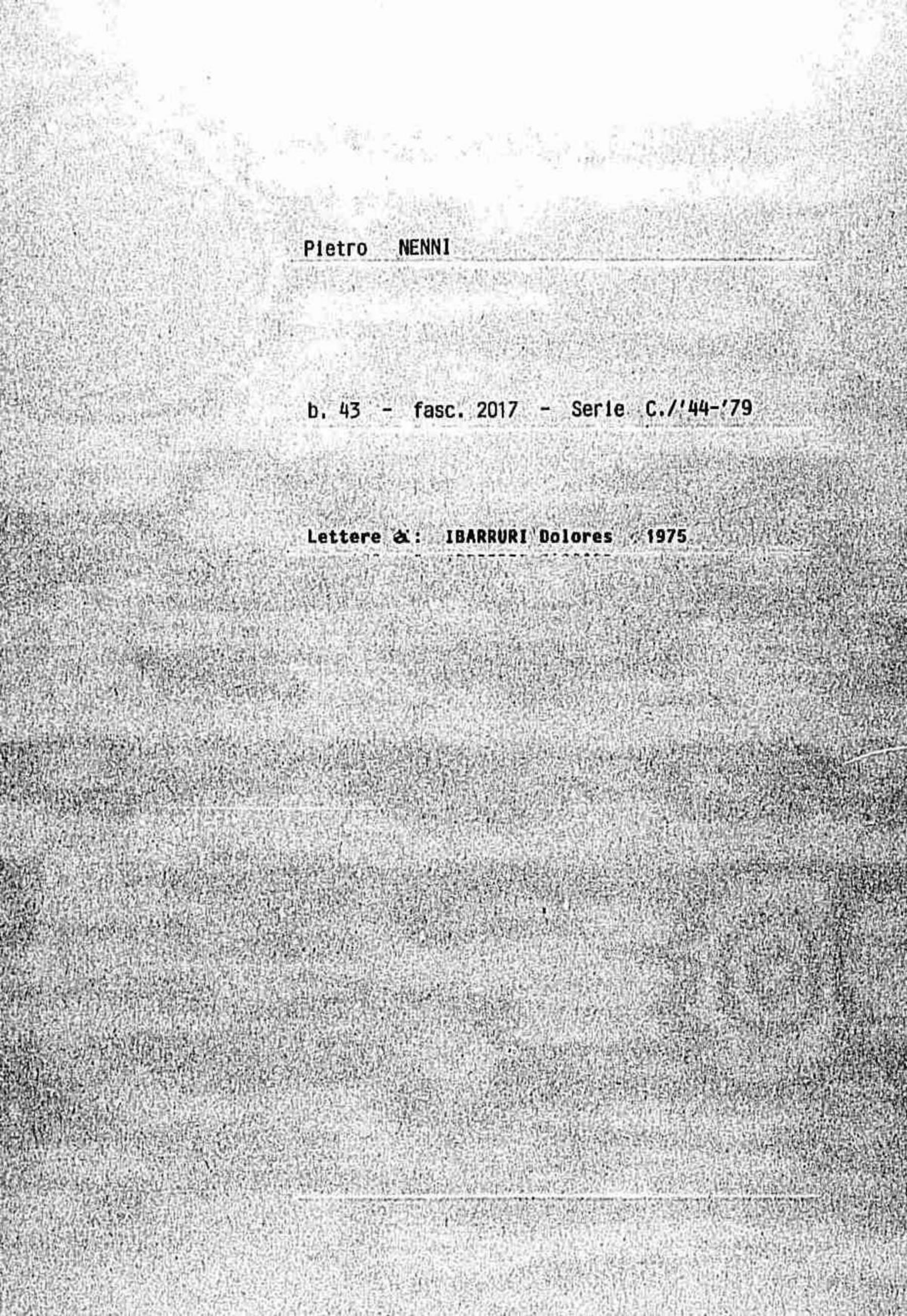 Lettere di Nenni a Ibarruri Dolores, 1975 dic. 5