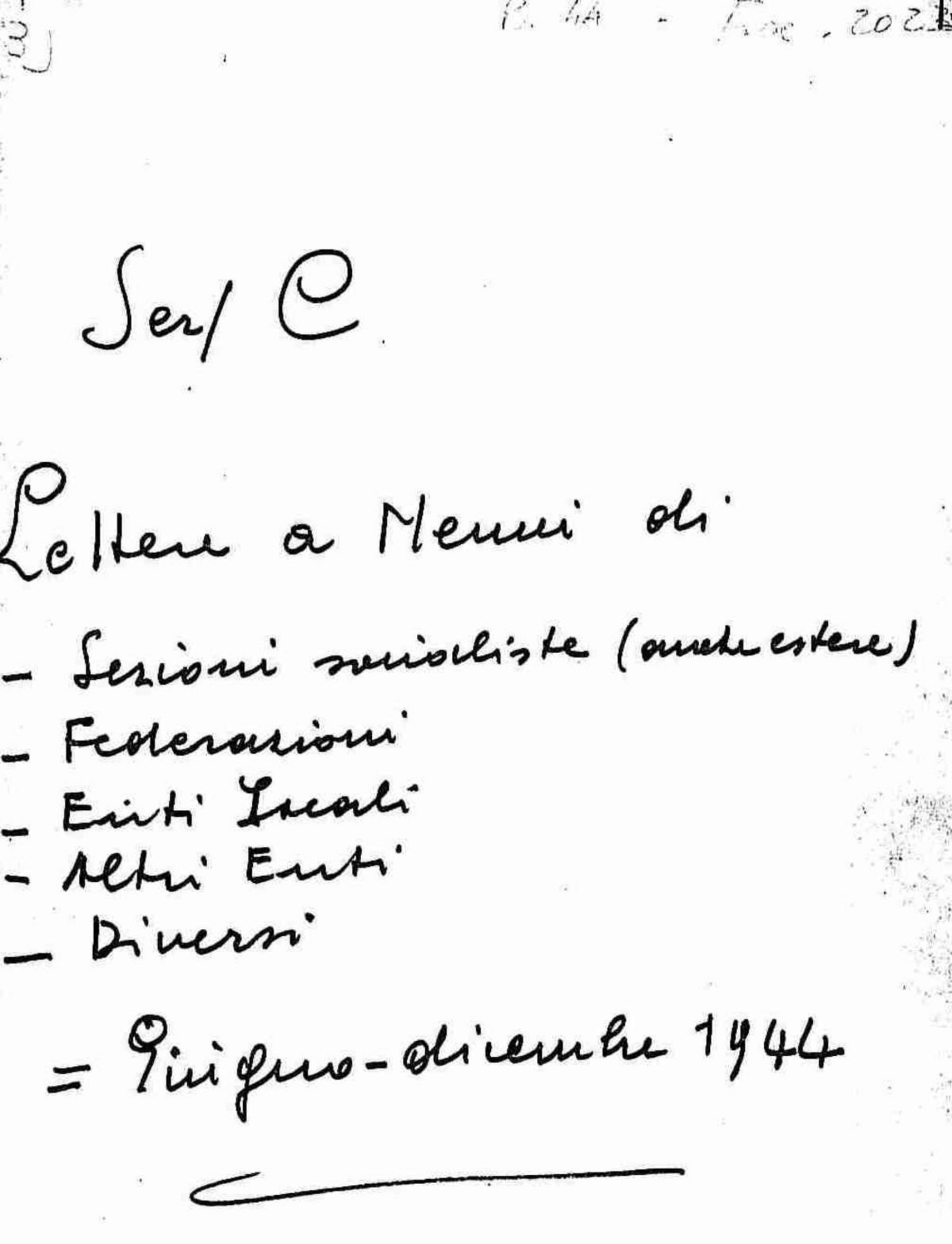 Lettere a Nenni di Sezioni Socialiste (anche estere), Federazioni, Enti Locali, Altri Enti, Diversi, 1944 giu. - dic.