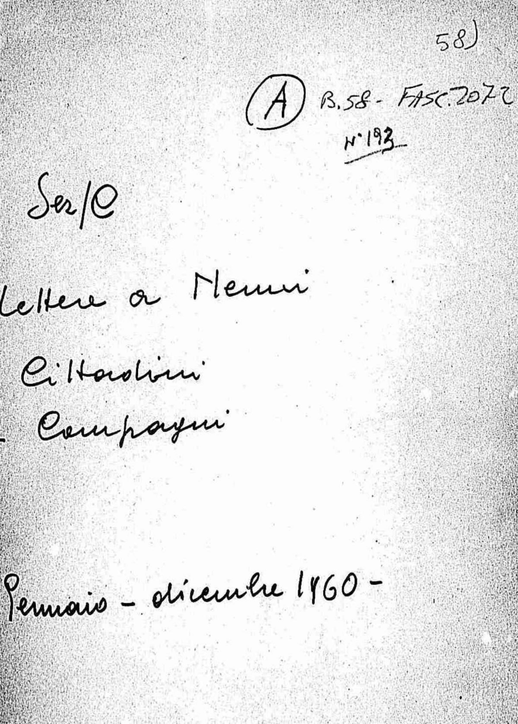 Lettere a Nenni di cittadini e compagni, 1960 gen. - dic.