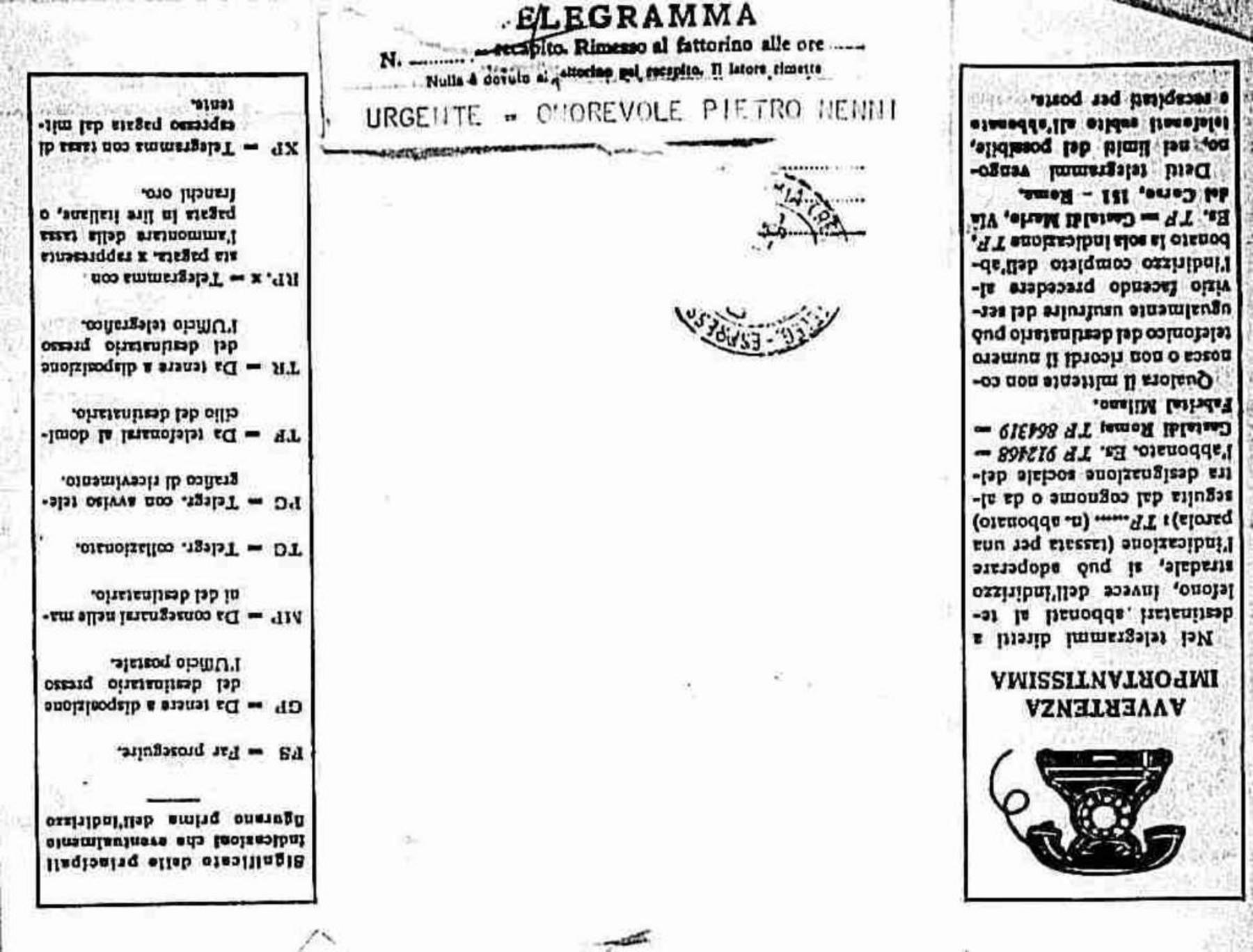 Telegrammi a Nenni per unita' del partito da sezioni socialiste e altri enti, 1969 giu. - lug.