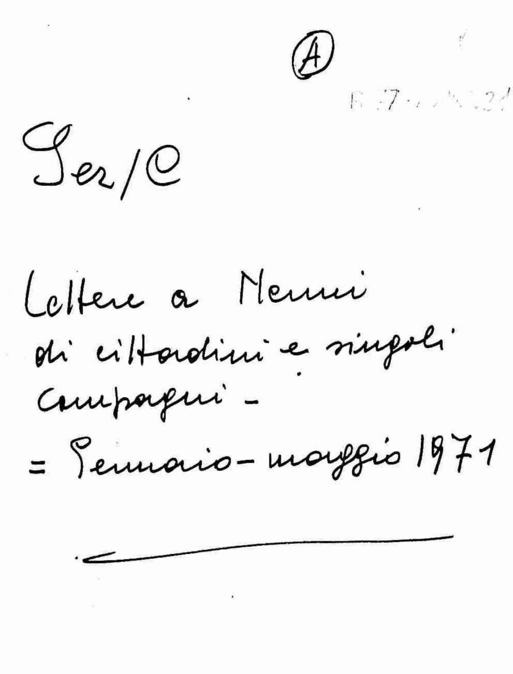 Lettere a Nenni di cittadini e singoli compagni, 1971 gen. - mag.