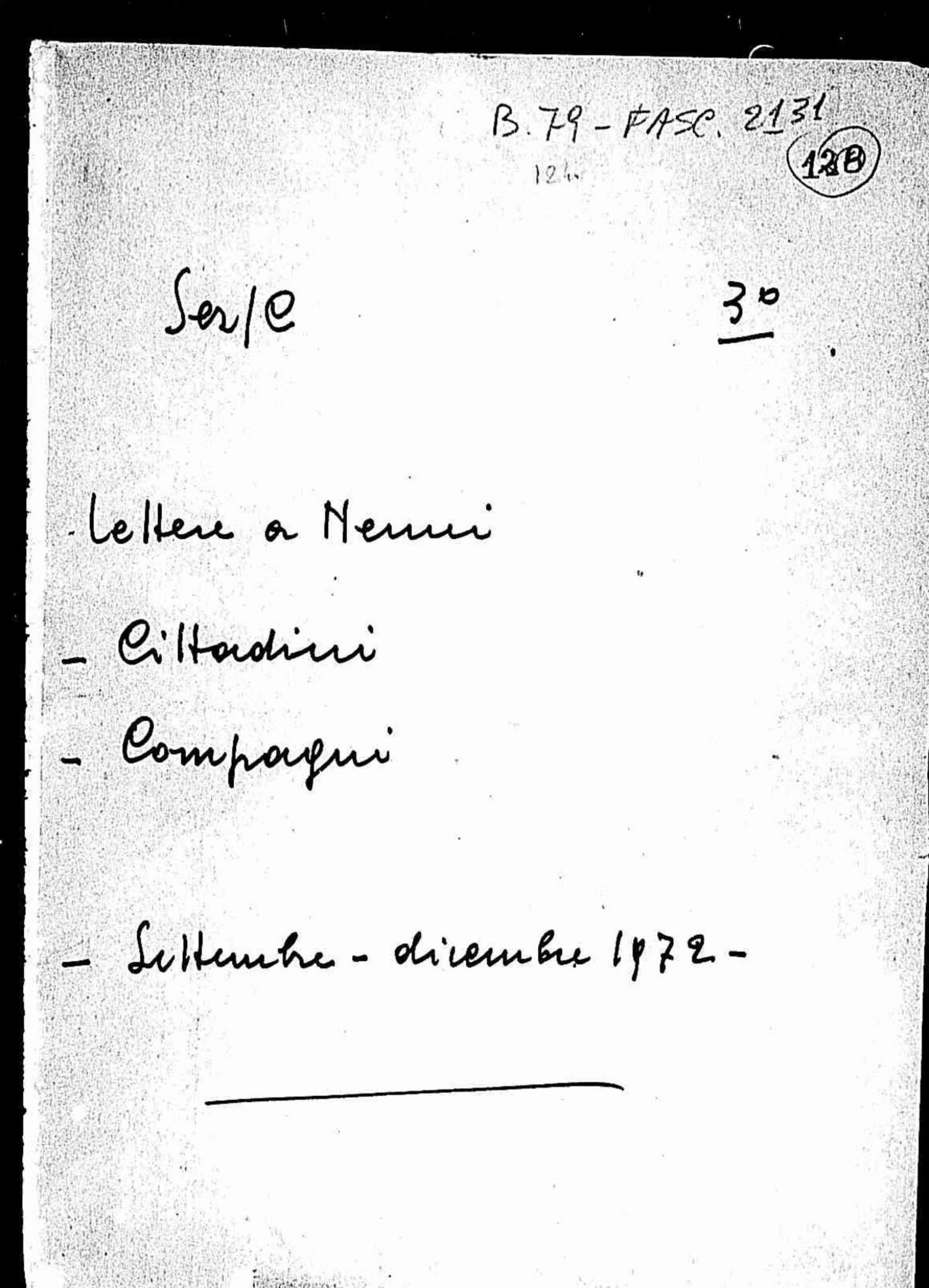 Lettere a Nenni di compagni e cittadini, 1972 set. - dic.