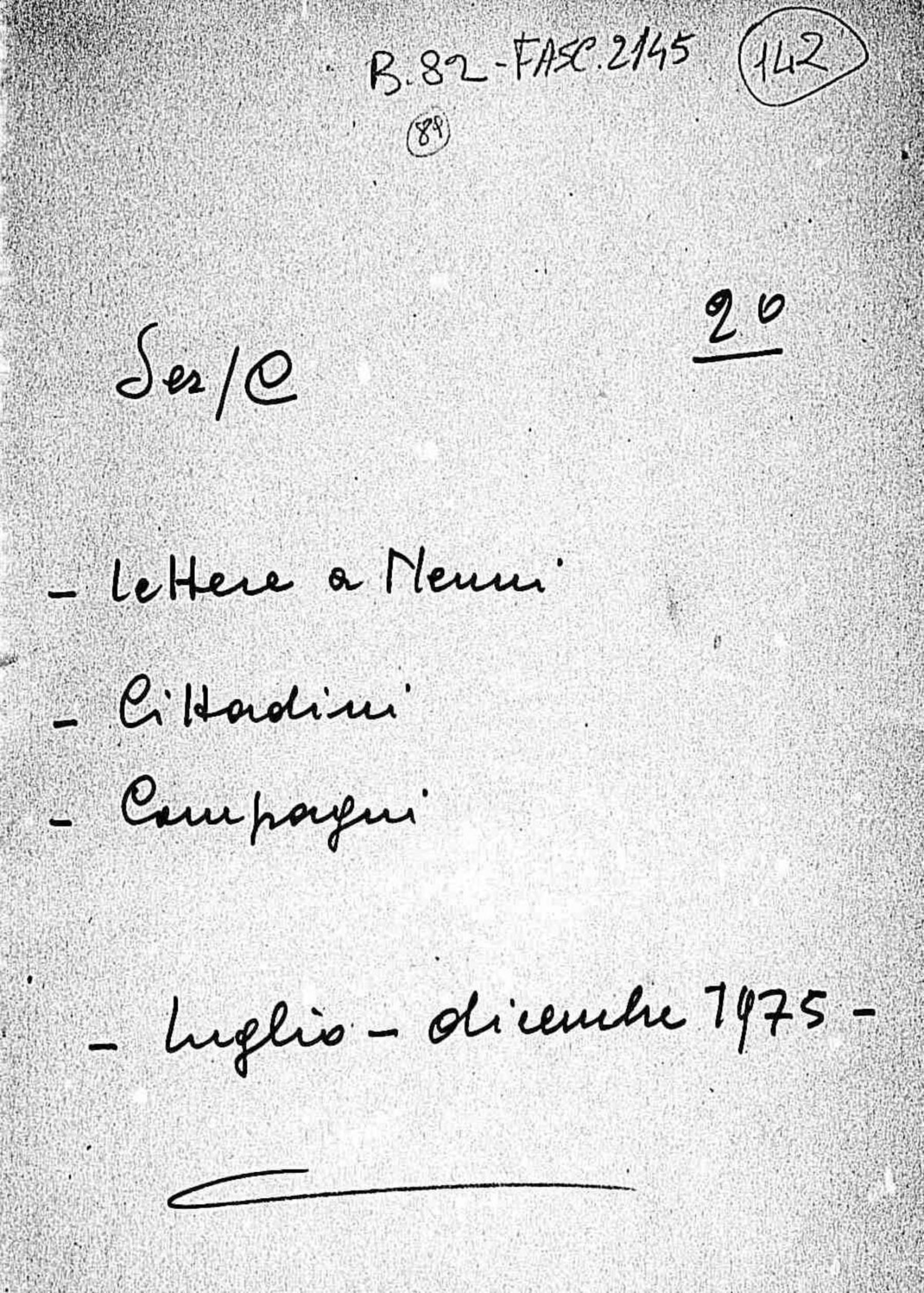 Lettere a Nenni di cittadini e compagni, 1975 lug. - dic.