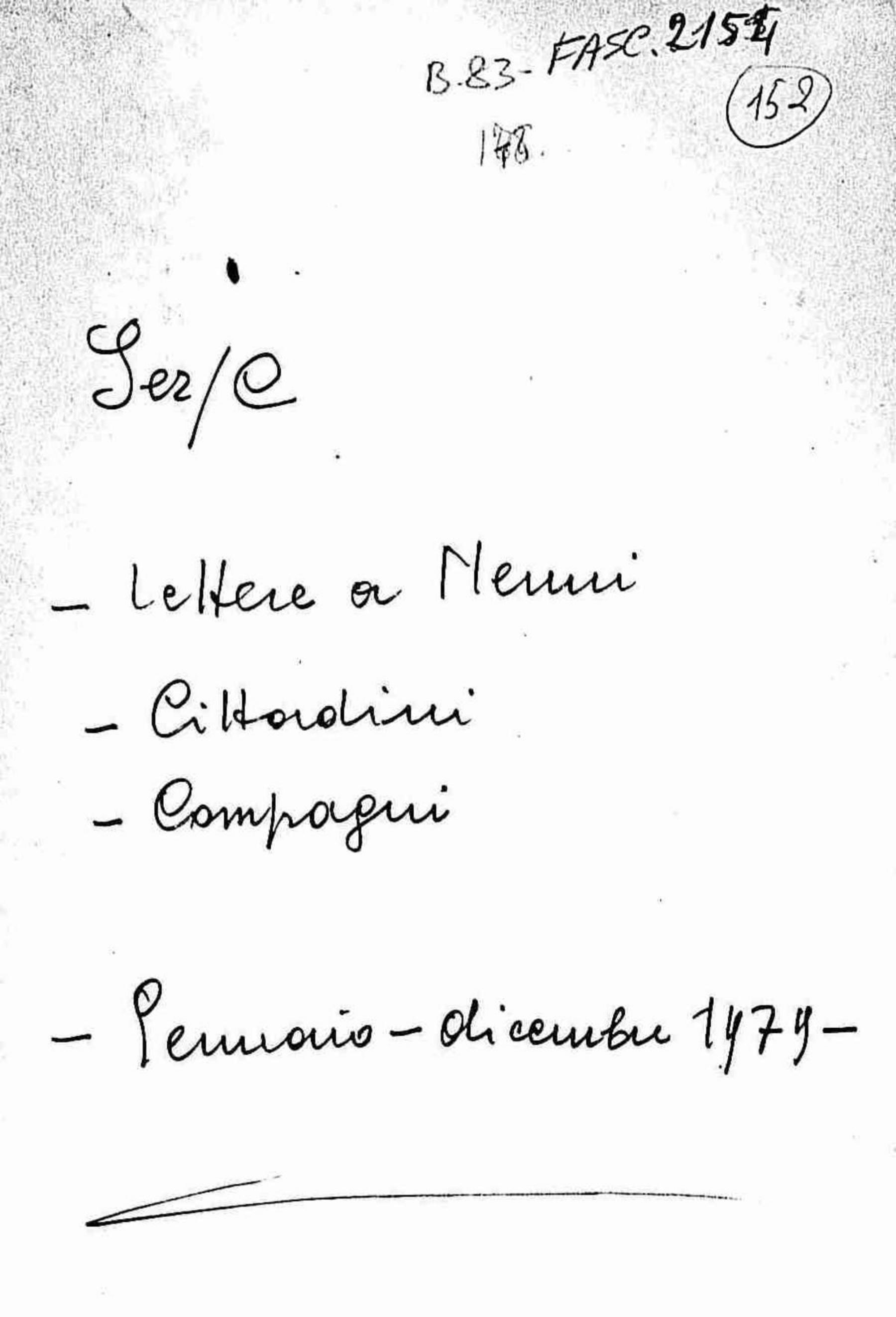Lettere di diversi alla famiglia su morte Nenni, 1980 gen.