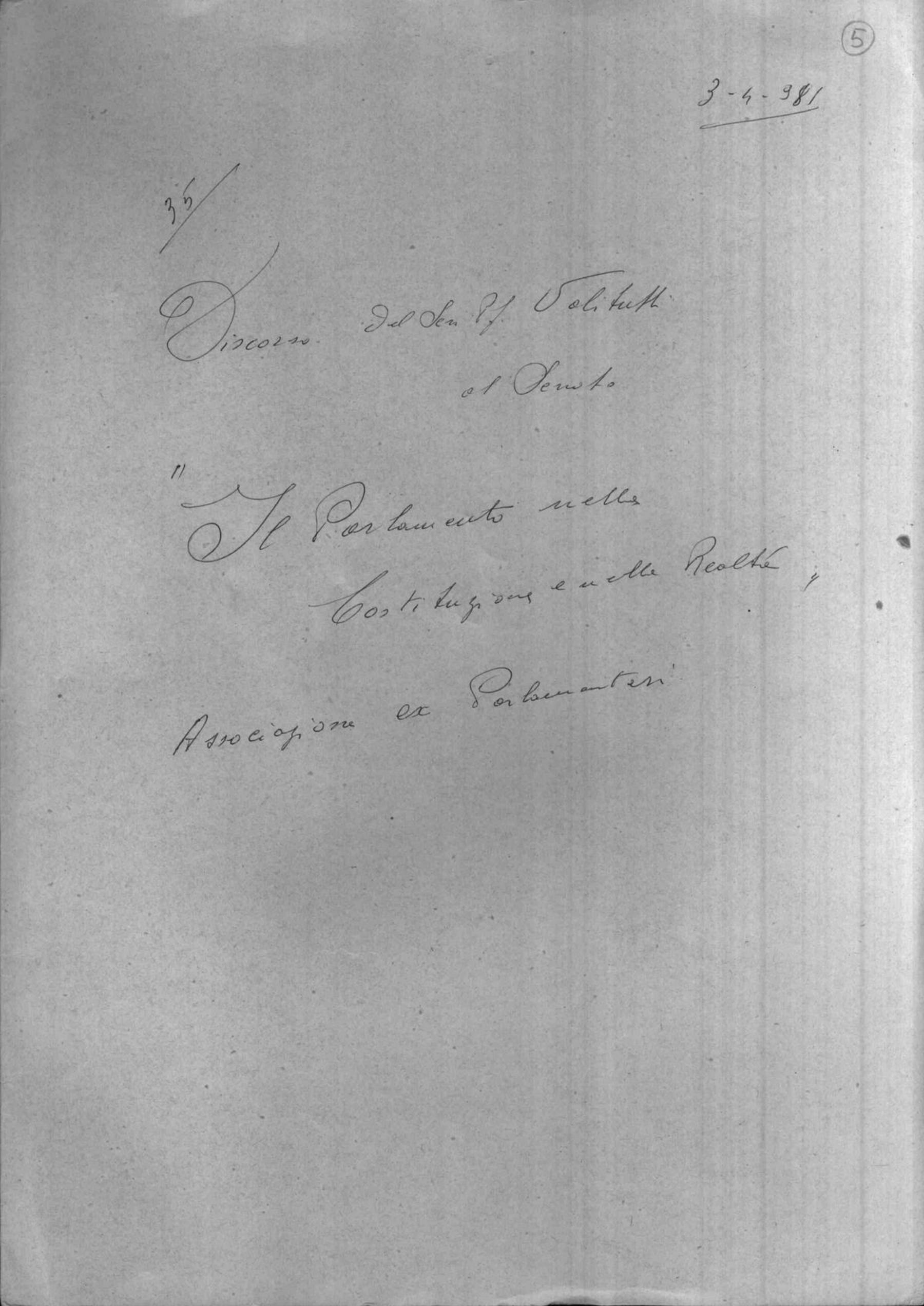 Il Parlamento nella Costituzione e nella realtà, 1981 apr. 3