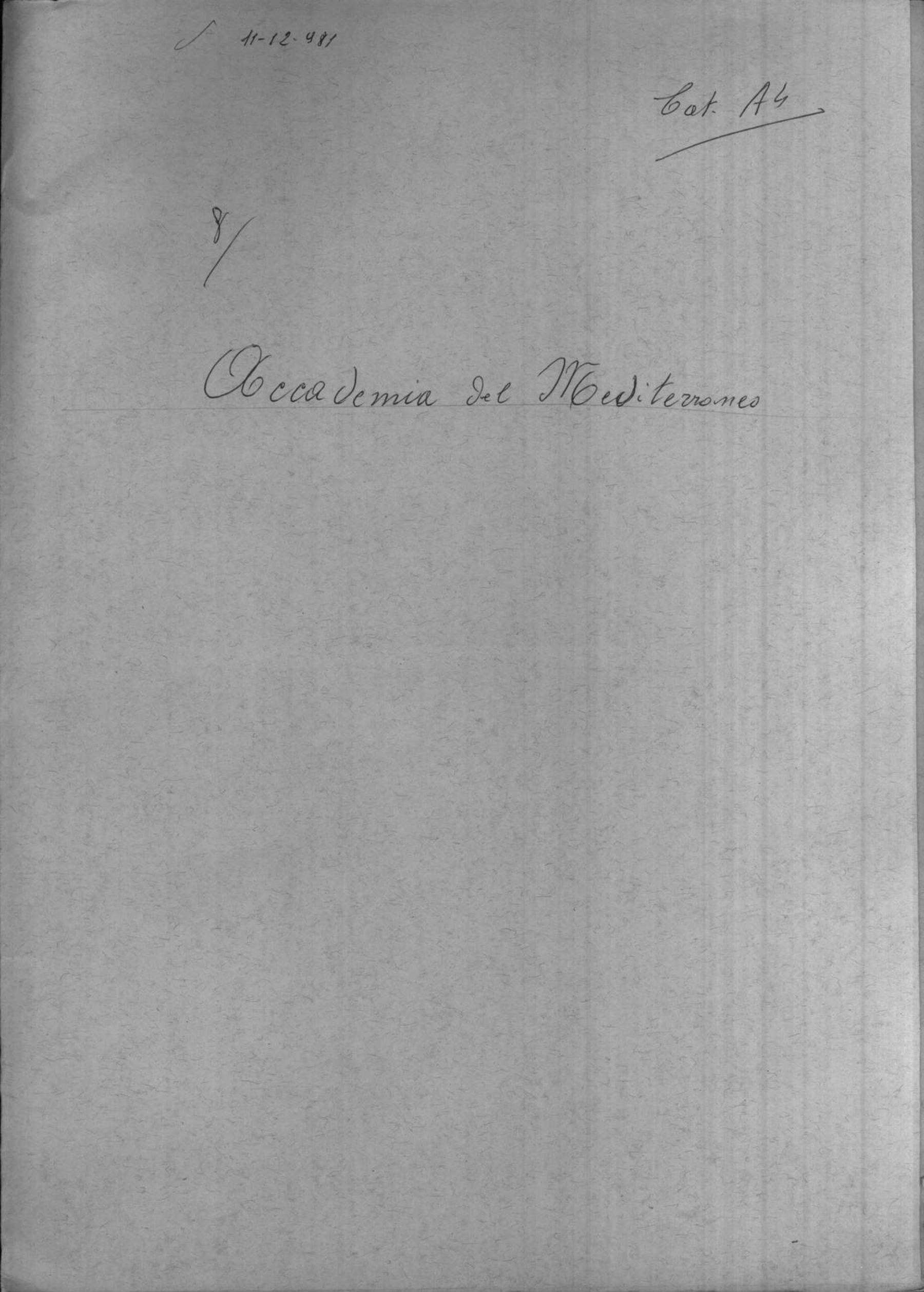 "Accademia del Mediterraneo", 1981 dic. 11