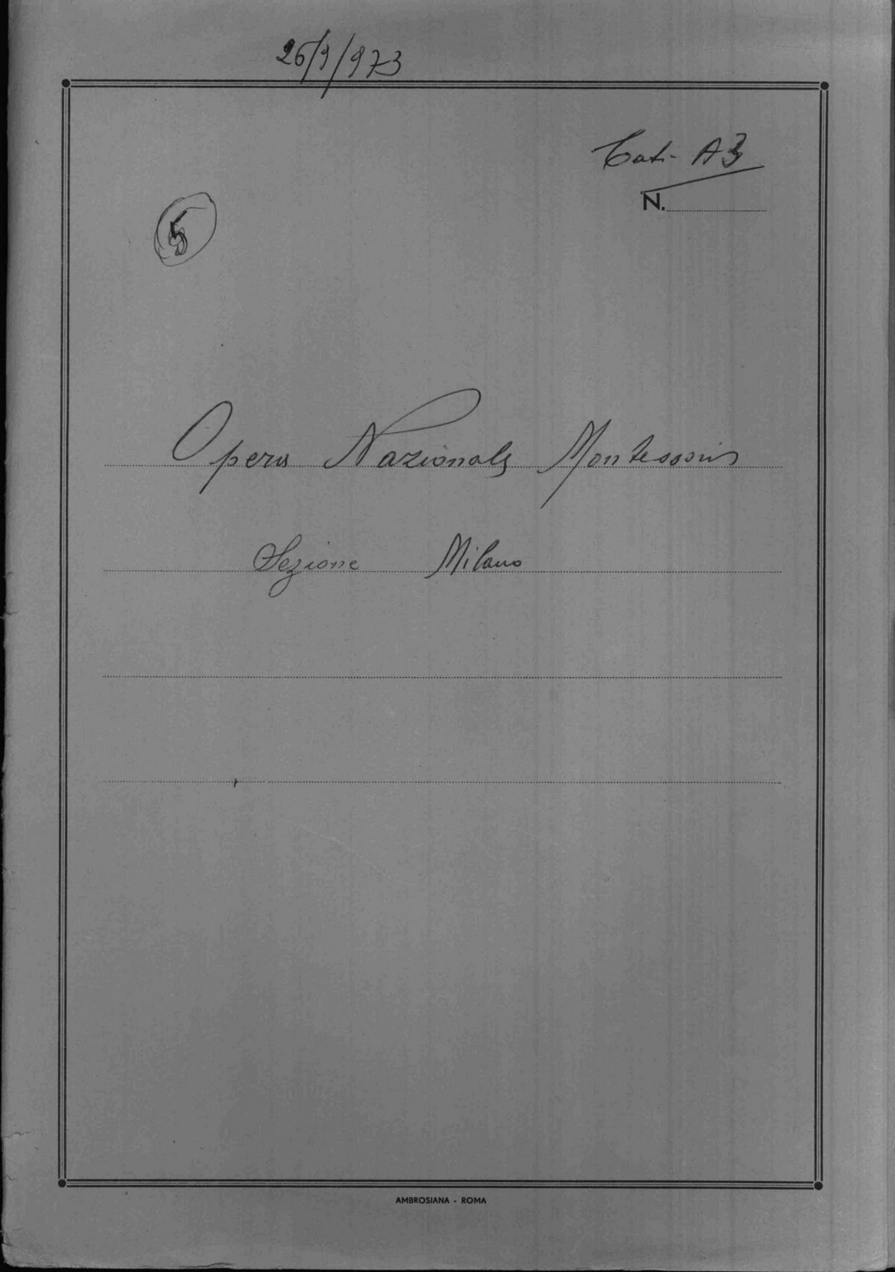 Opera nazionale Montessori, sezione Milano