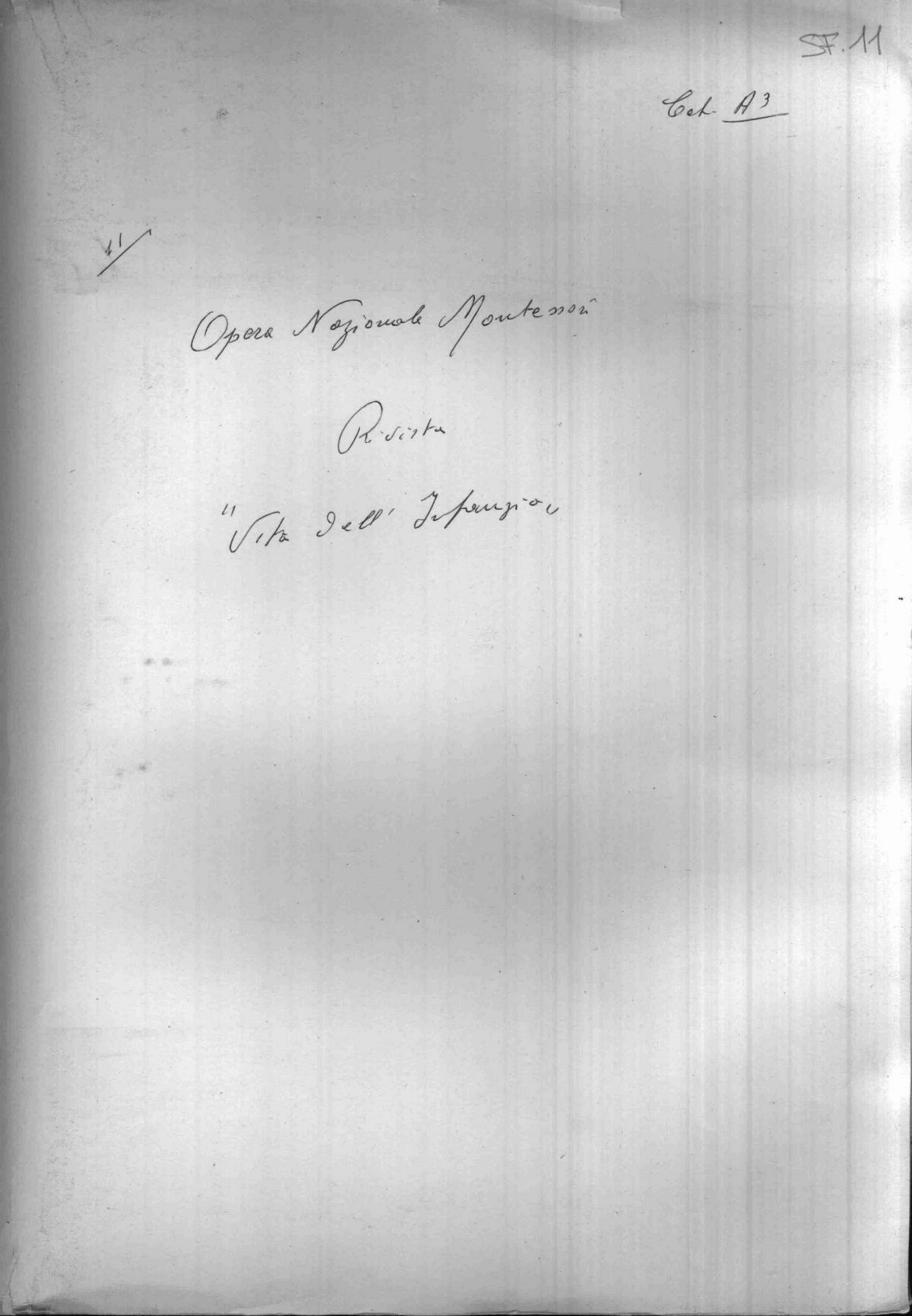 Opera nazionale Montessori, rivista «Vita dell'infanzia»