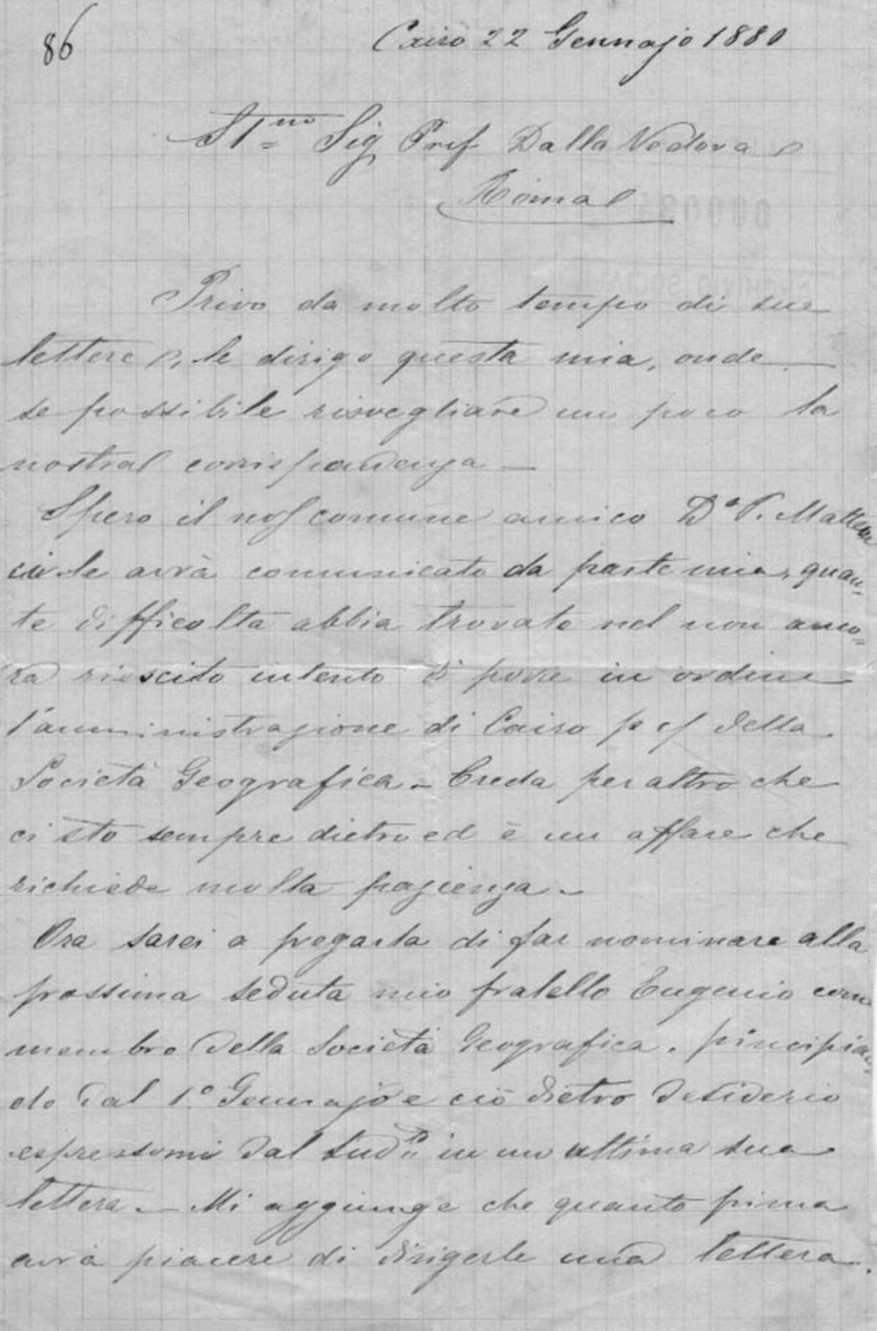 Corrispondenza di Salvatore Arbib 22.1.1880-5.5.1880