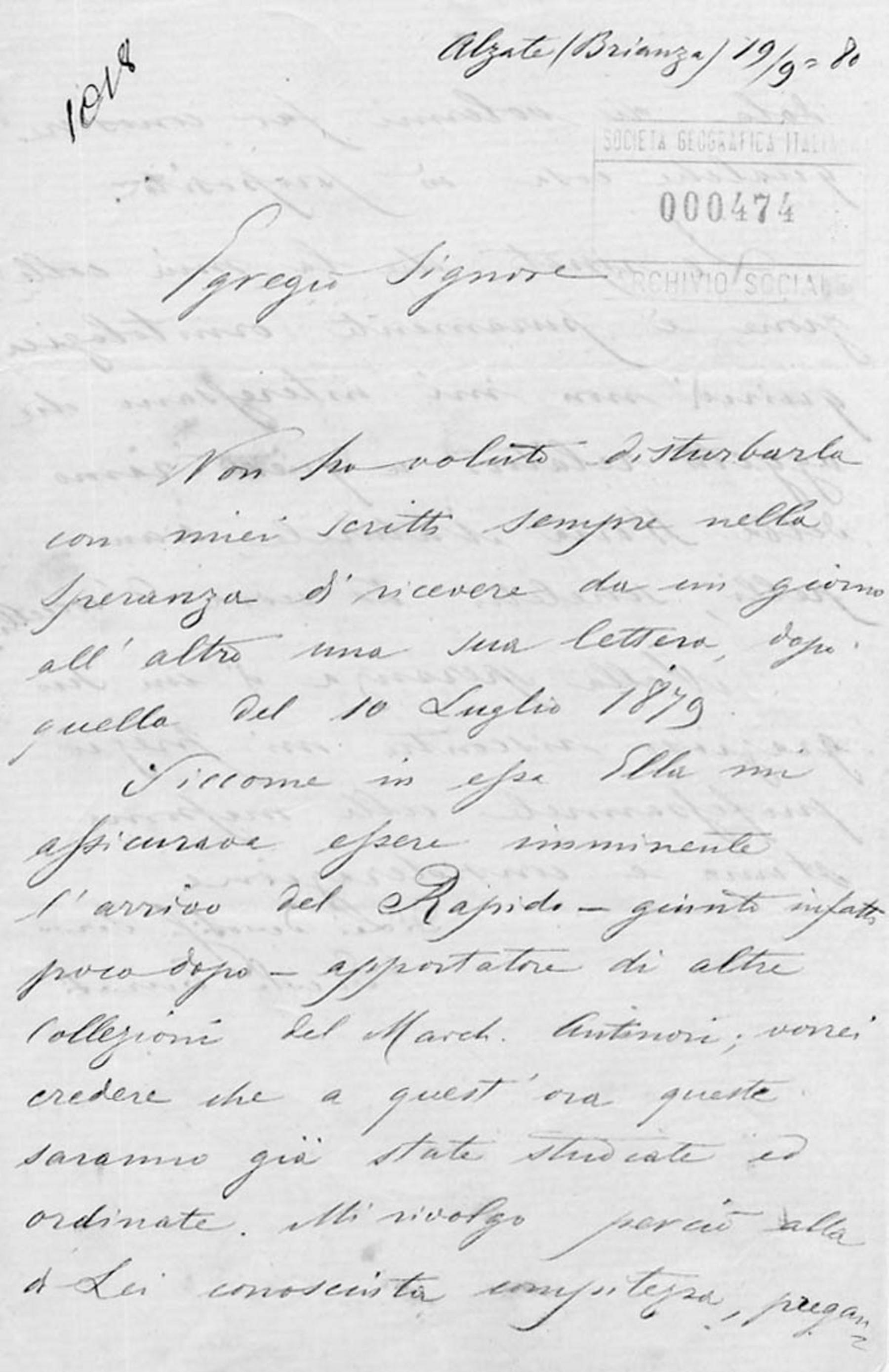 Corrispondenza di Ercole Turati 19.9.1880-17.11.1880