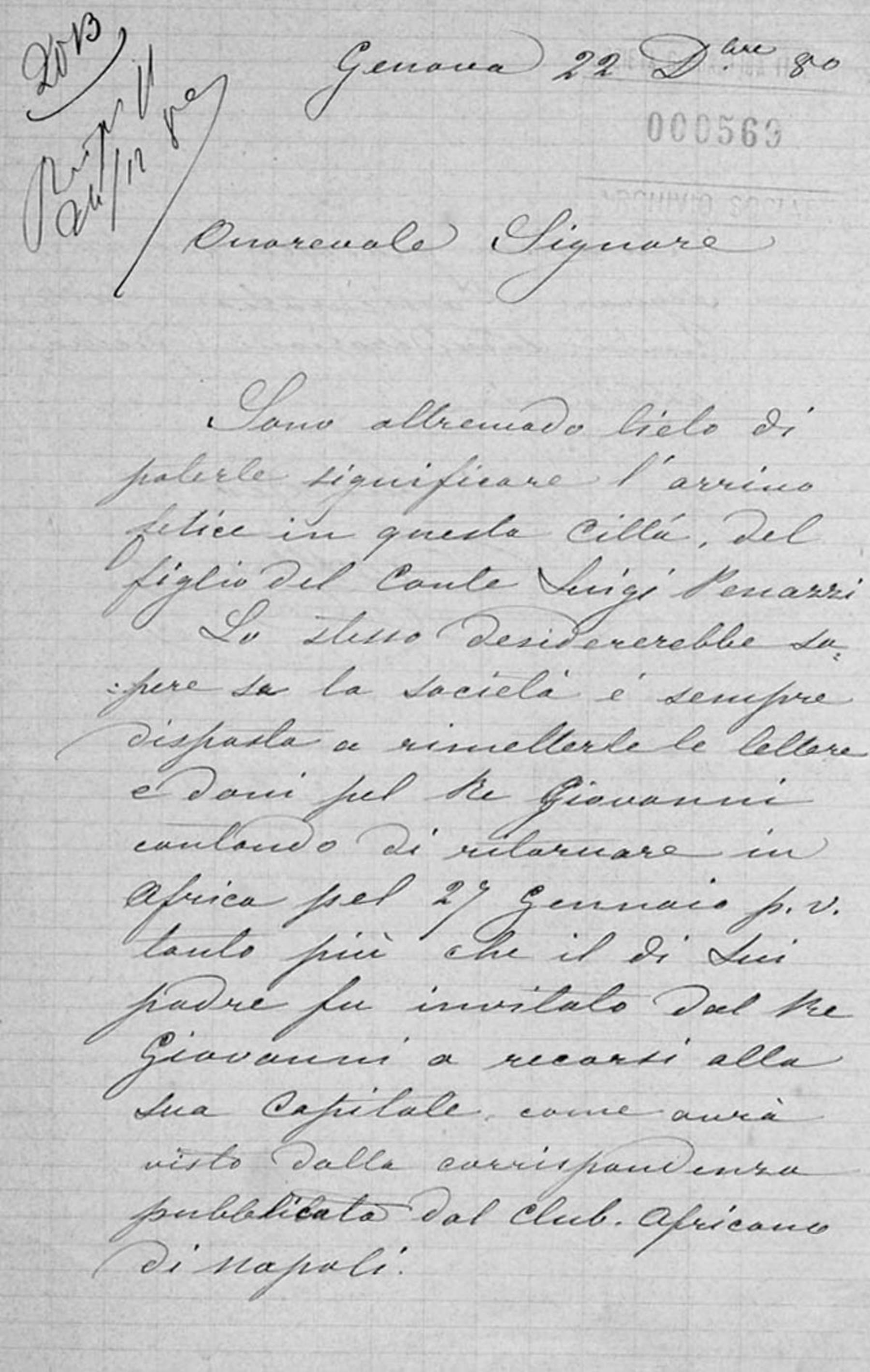 Lettera di Non identificato 22.12.1880