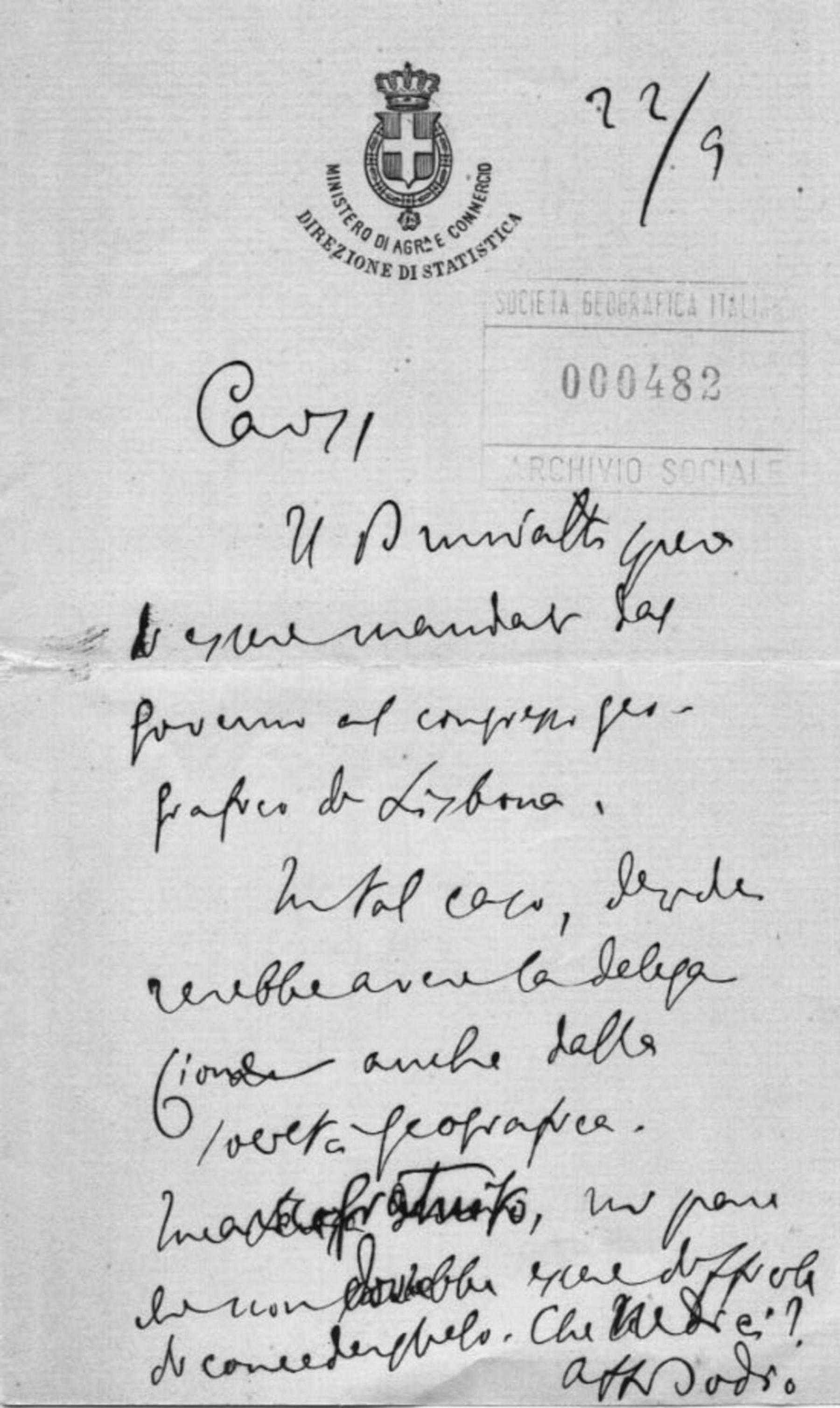 Luigi Bodio a Società geografica italiana 22.9.1880