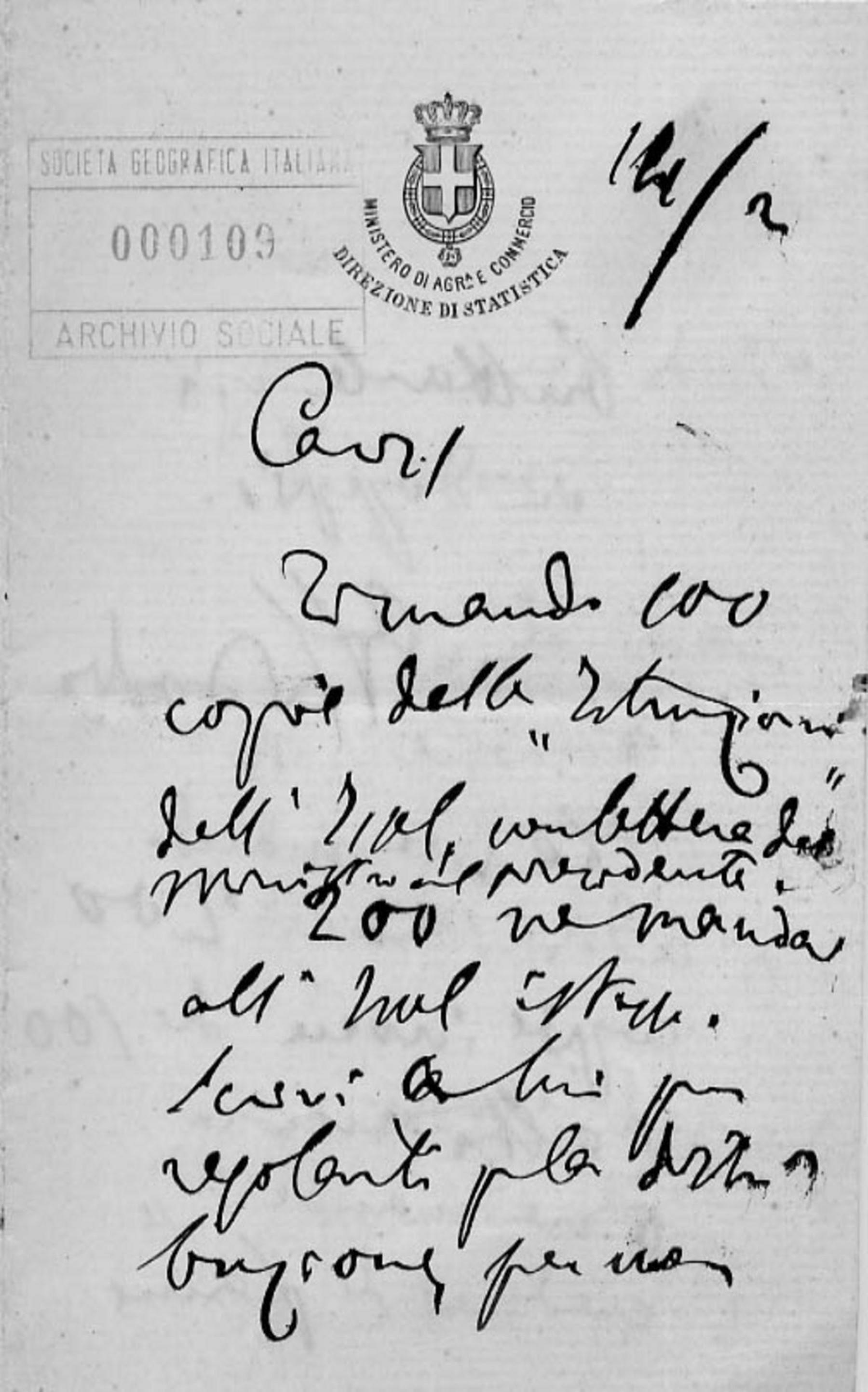 Luigi Bodio a Società geografica italiana 14.2.1880