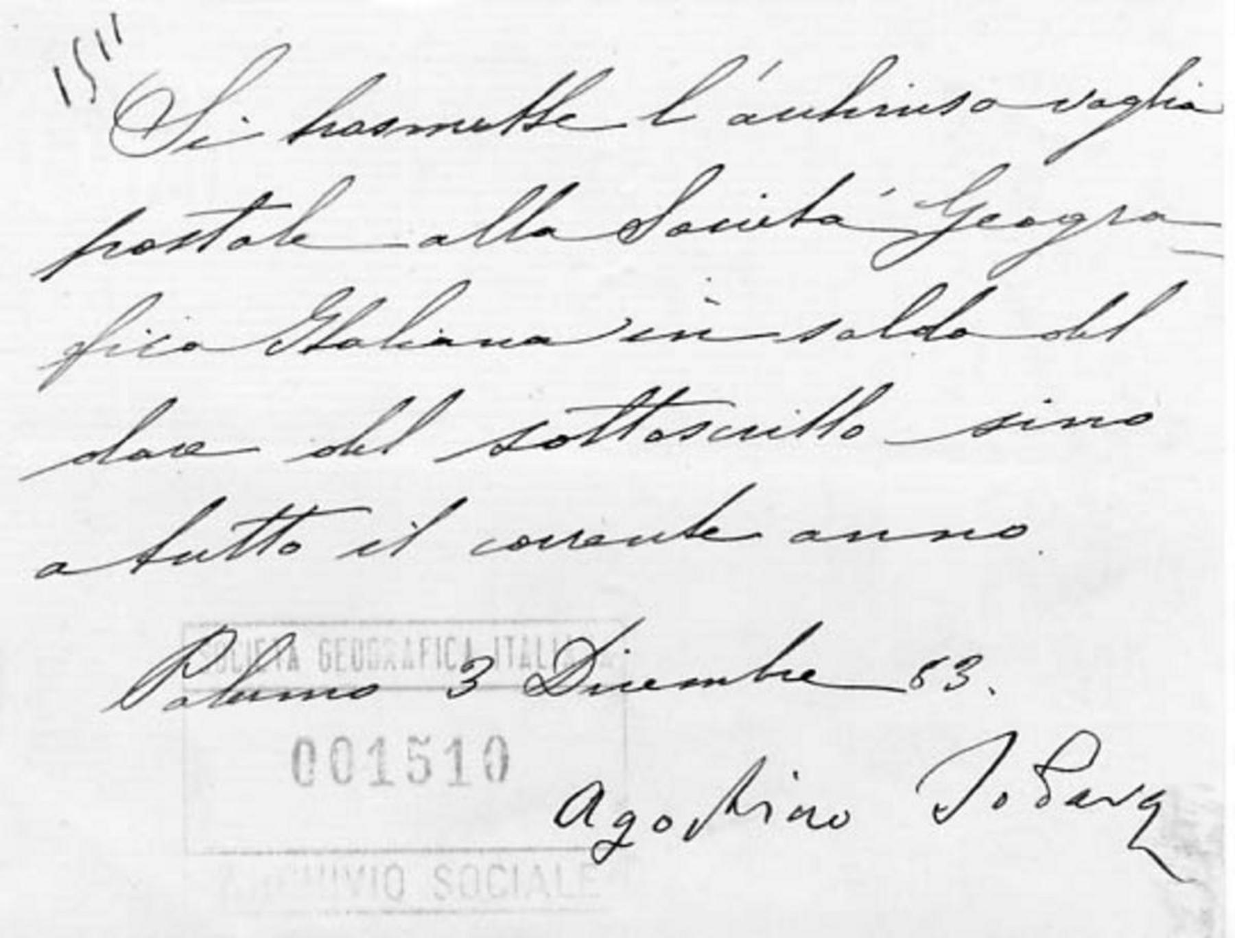 Agostino Todaro a Società geografica italiana 3.12.1883
