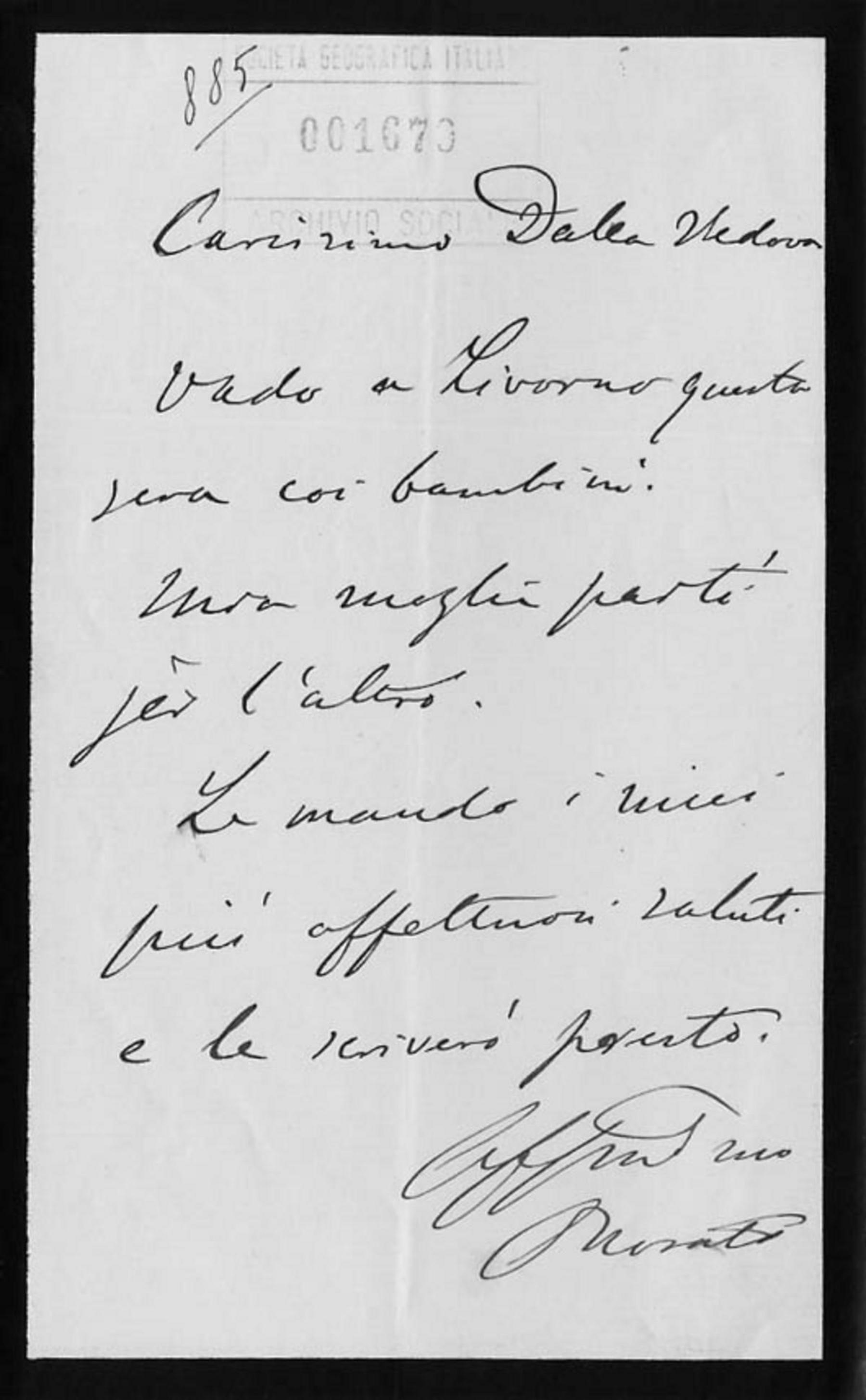 Onorato Caetani a Giuseppe Dalla Vedova 1883