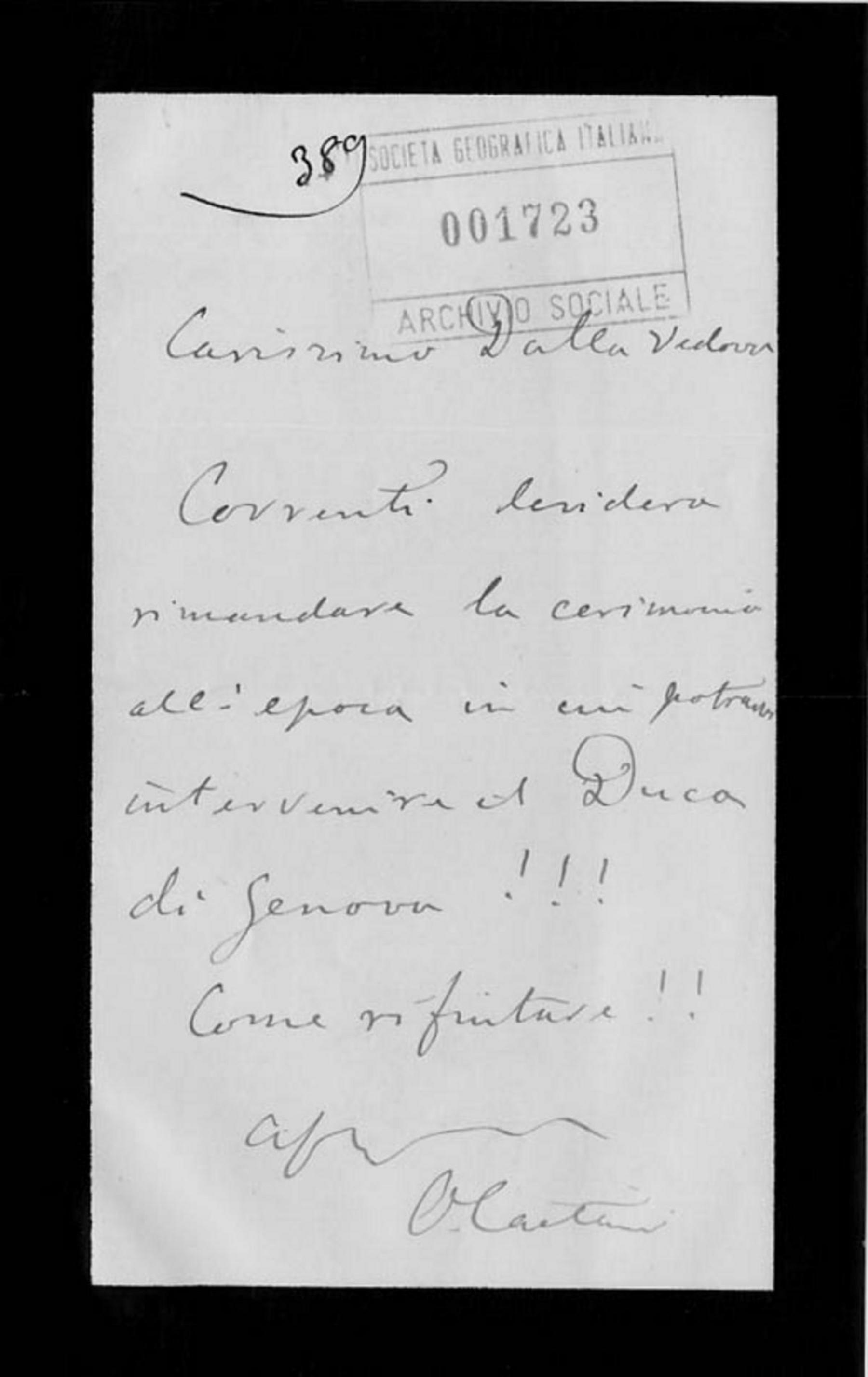 Onorato Caetani a Giuseppe Dalla Vedova 1883