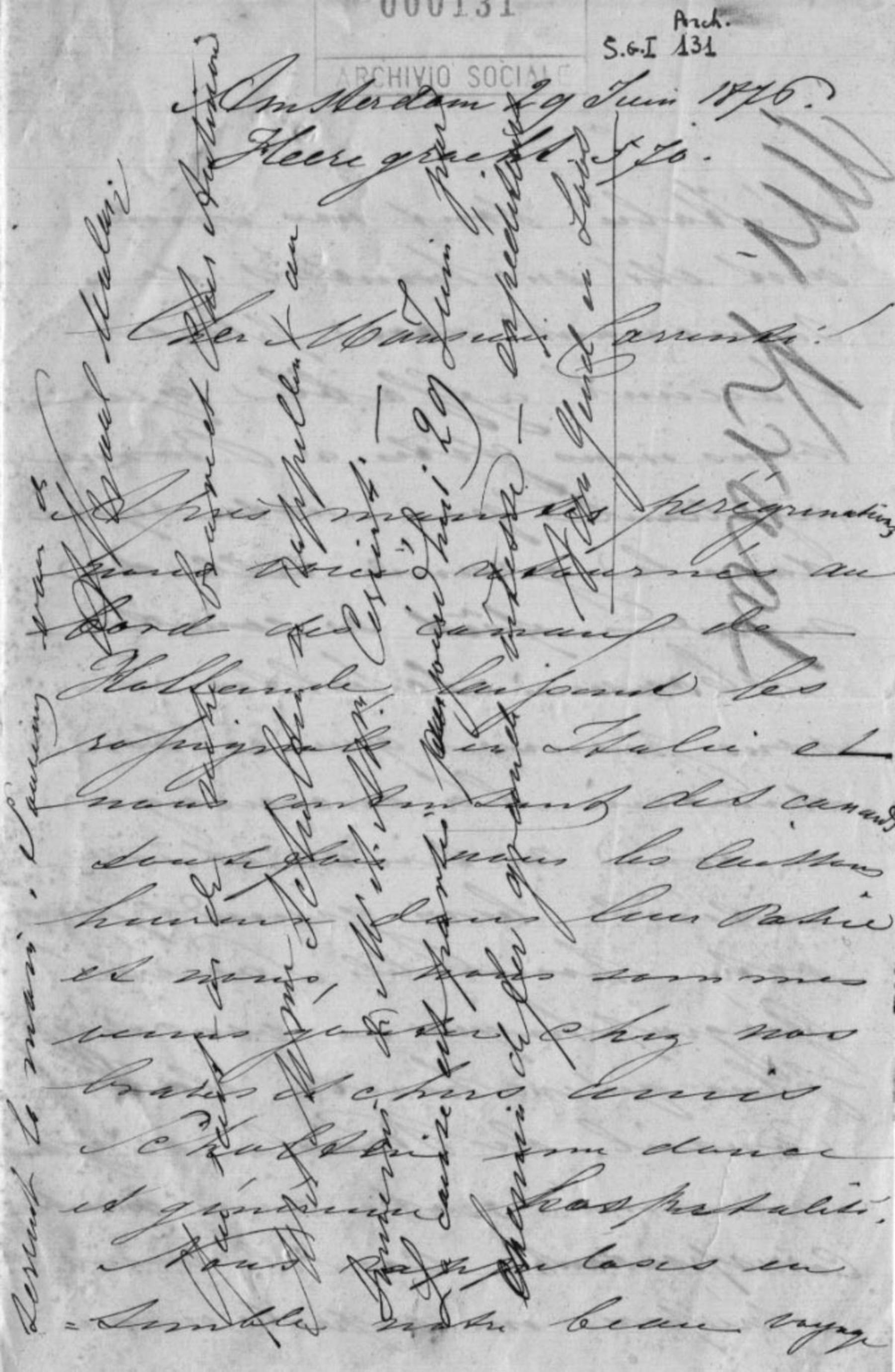 Kraal a Cesare Correnti 29.6.1876