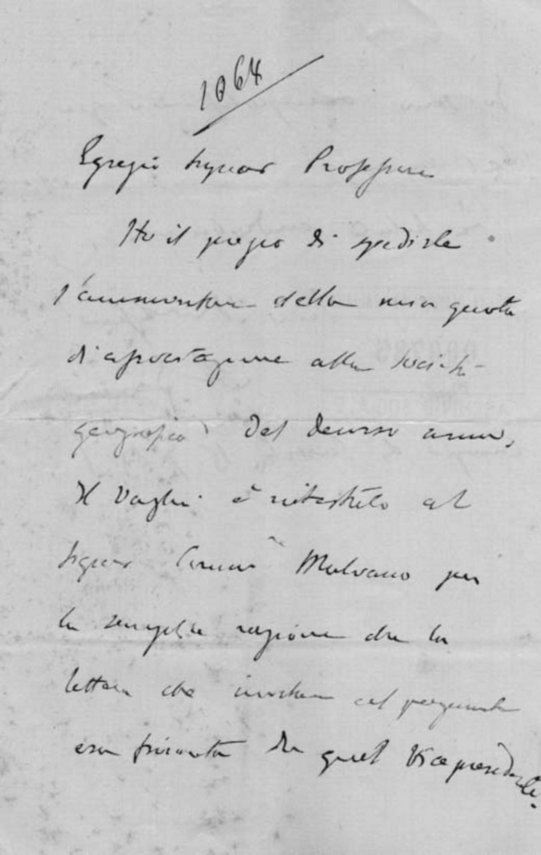 Annibale Ferrero a Giuseppe Dalla Vedova 15.7.1885