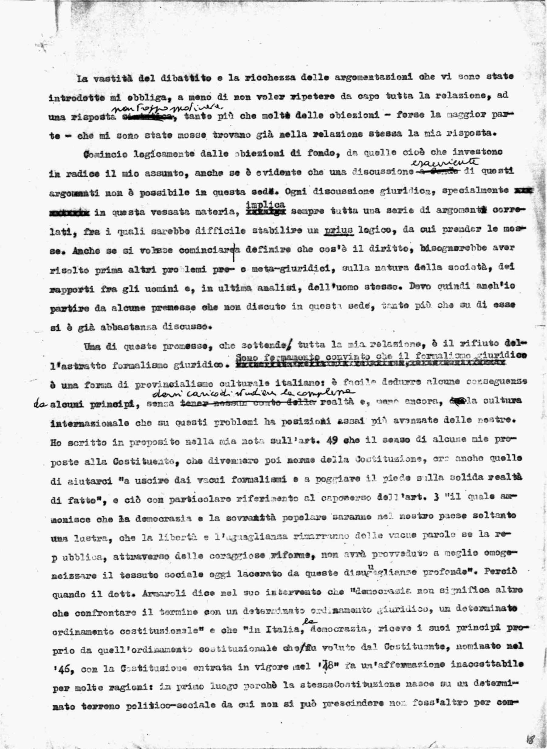 Finanziamento ai partiti - Scritto di Basso (minute)