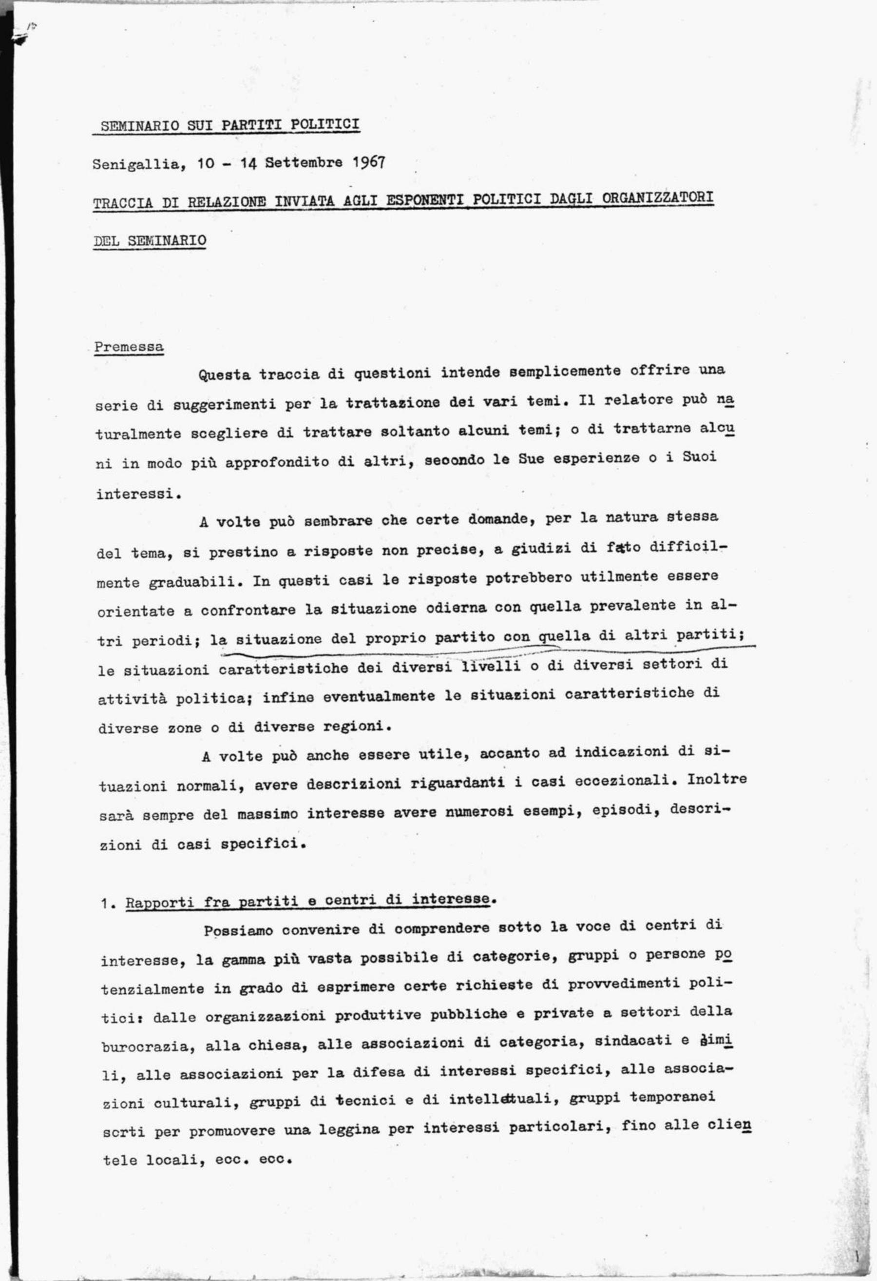 Seminario sui partiti politici (Senigallia, 10-14 set. 1967)