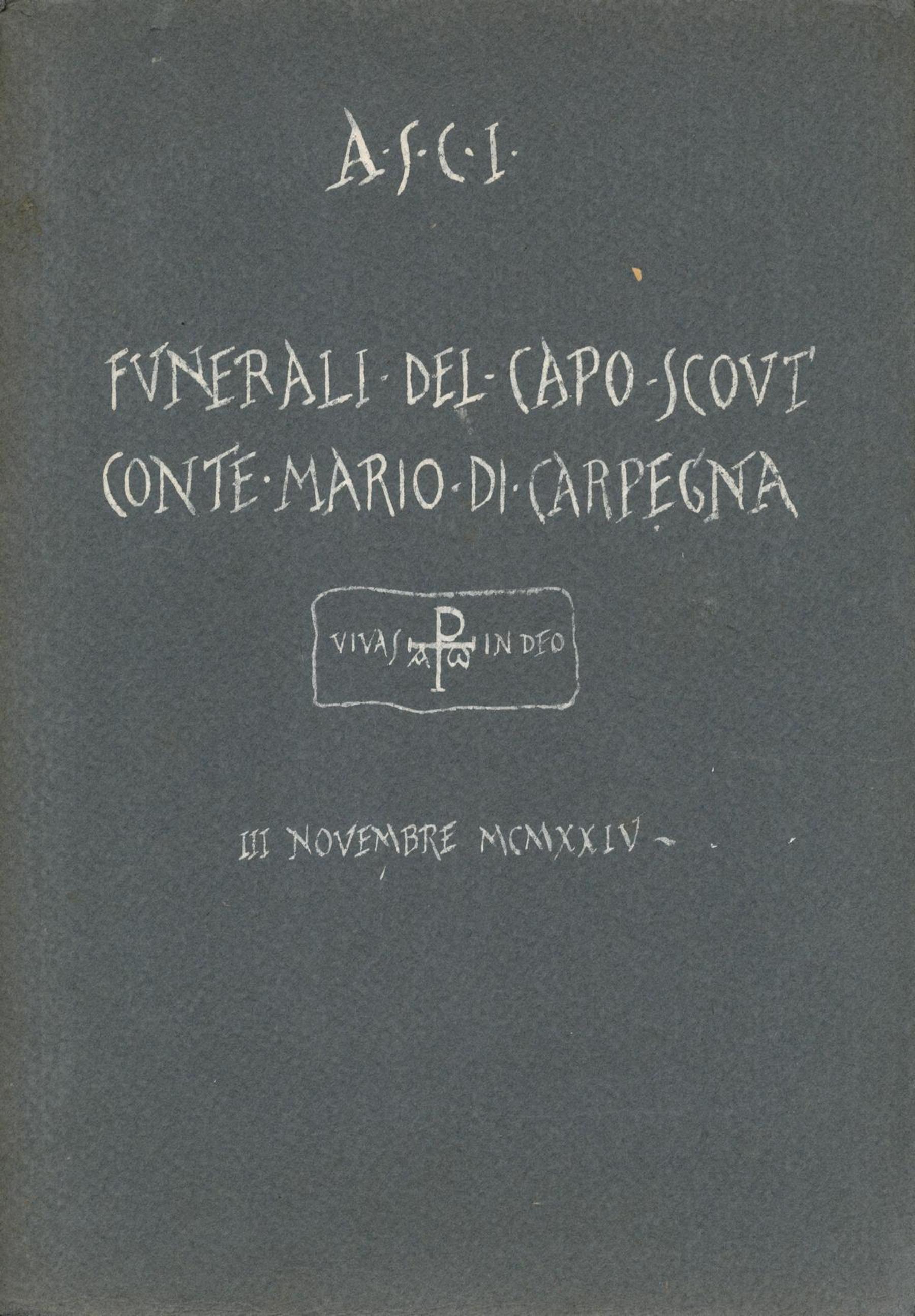 Funerali del capo scout conte Mario di Carpegna, Roma, 1924 nov. 5
