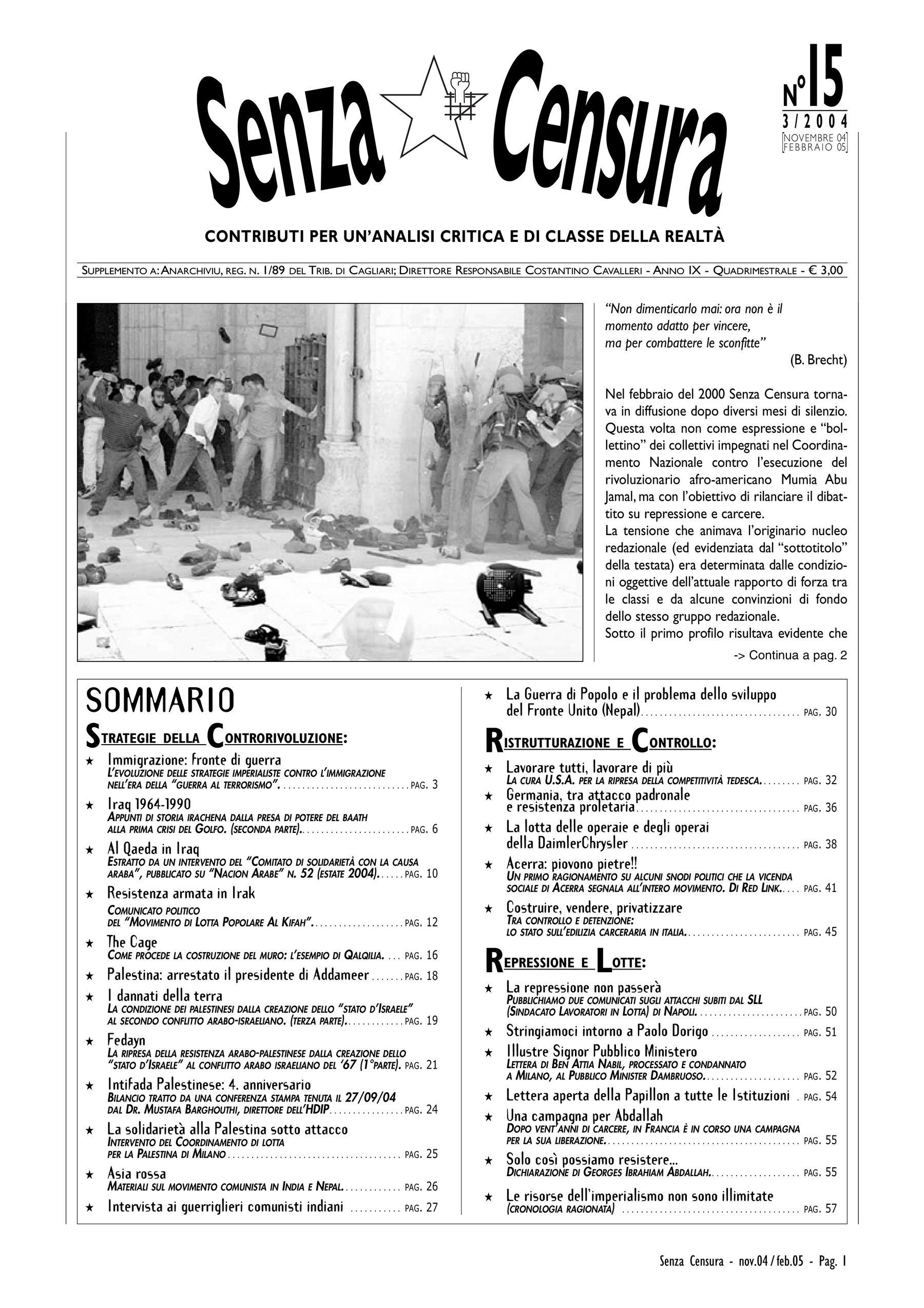 Senza Censura n°15 - novembre 2004