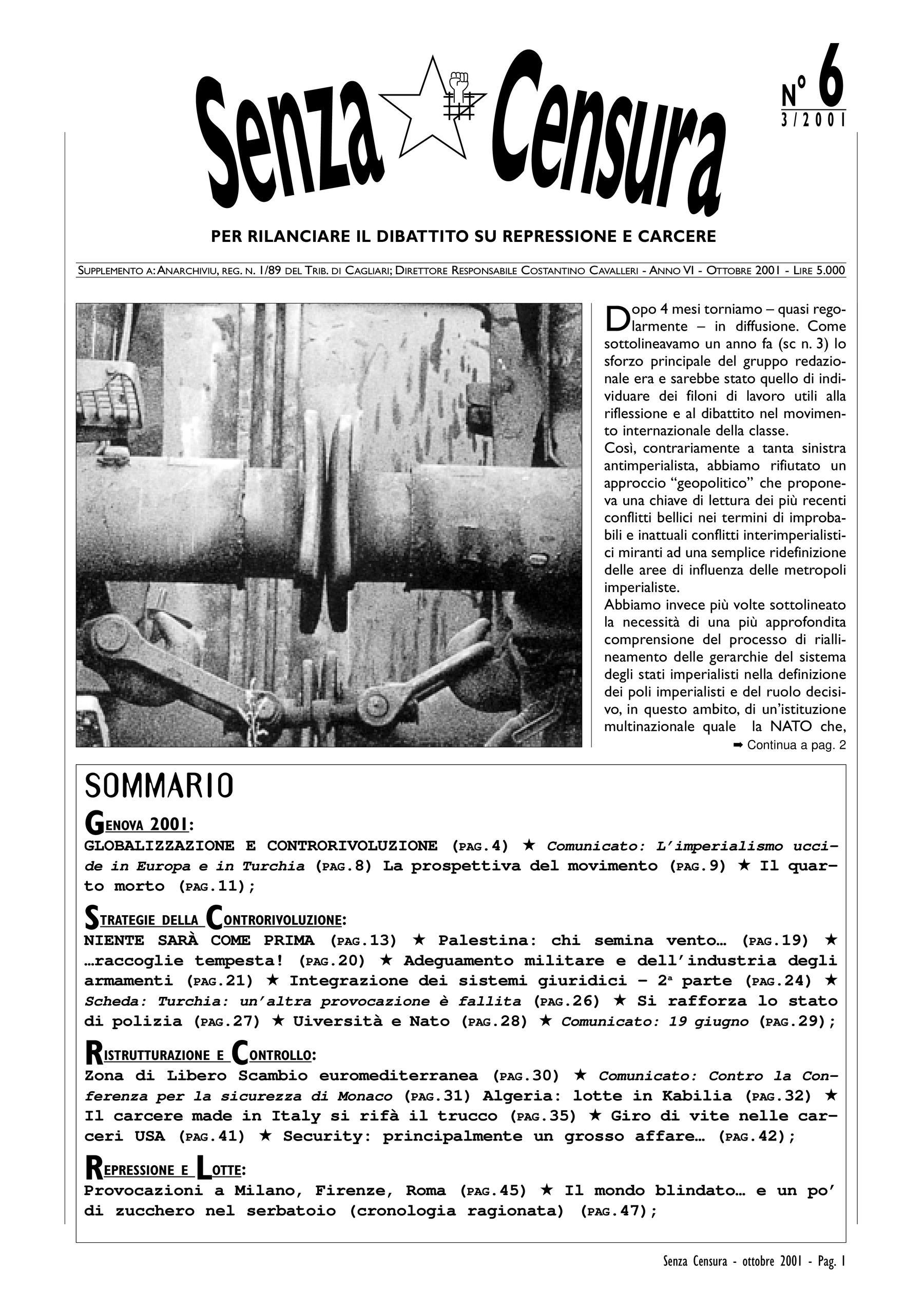 Senza Censura n°6 - Ottobre 2001