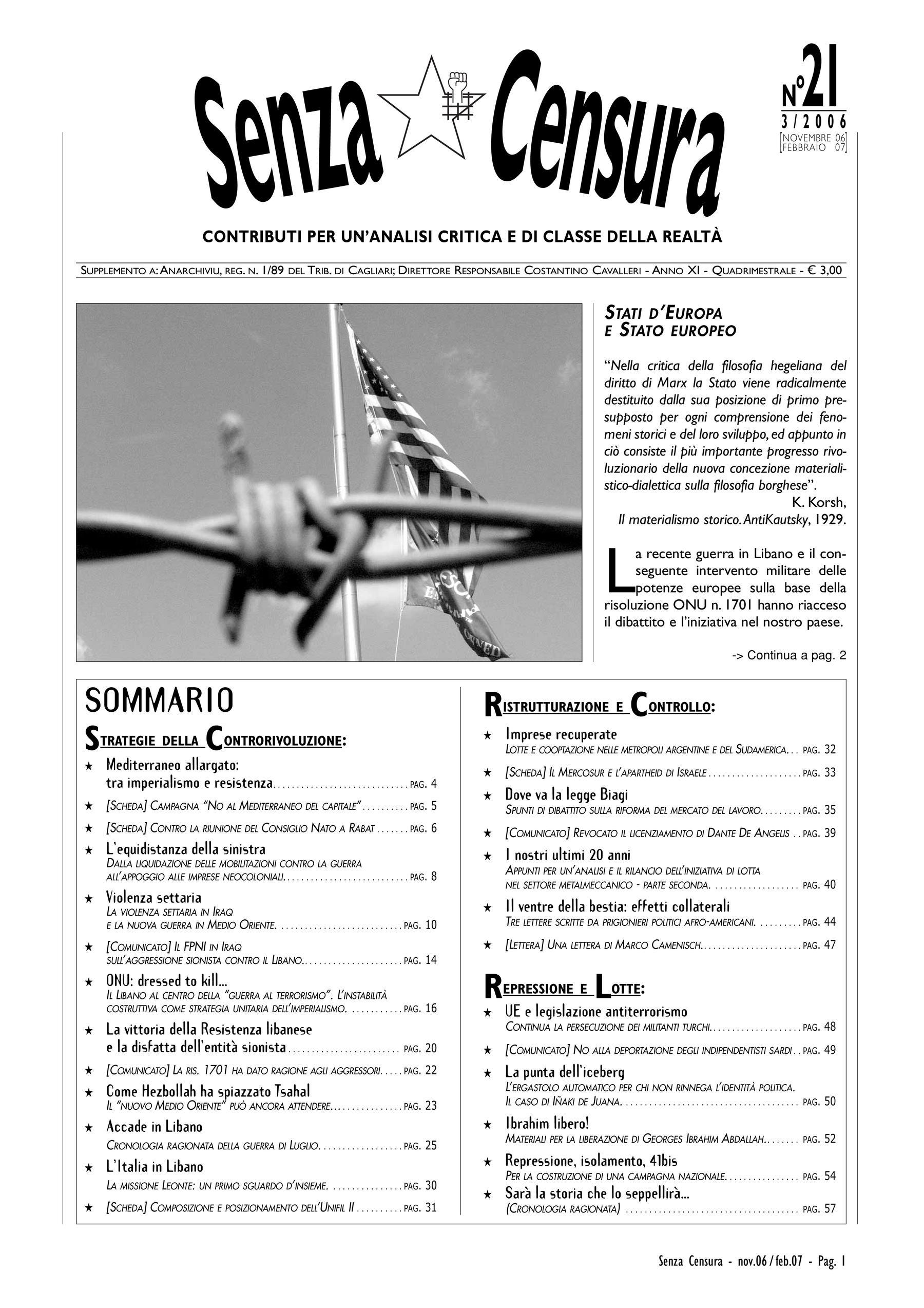 Senza Censura n°21 - novembre 2006