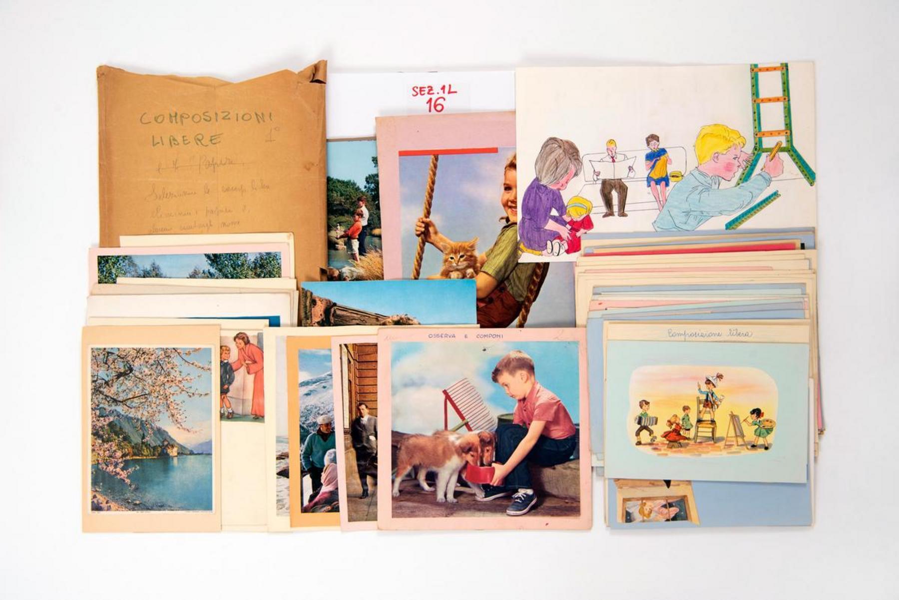 Cartoncini con illustrazioni per la composizione di frasi