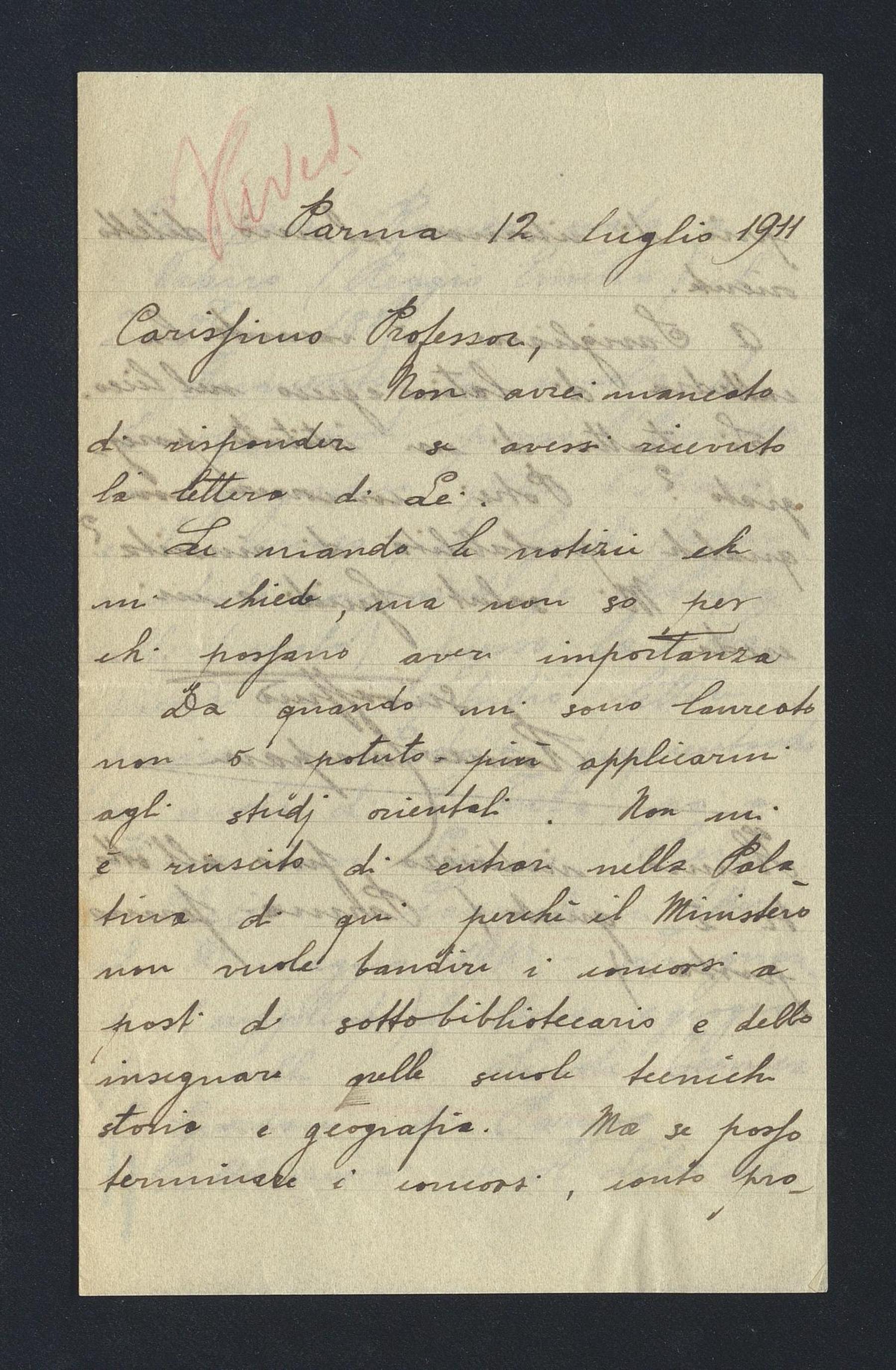 Romeo Campani a Carlo Alfonso Nallino, 12 lug. 1911